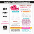 school pto pta february newsletter template